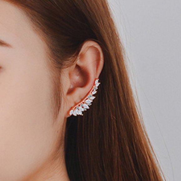 *925 Sterling Silver Diamond Angel Wing Earrings - Picture 6 of 6